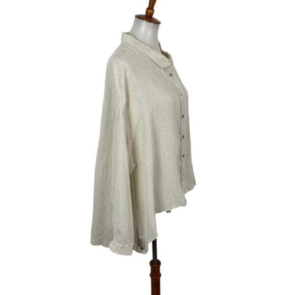 Nilmark Cream Button Down Top Large Long Sleeve C… - image 2